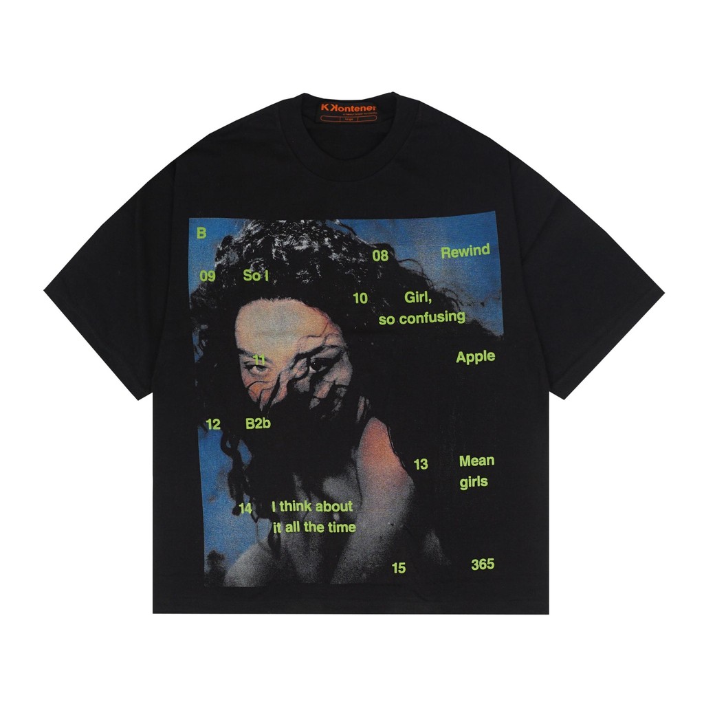 KKONTENER CHARLI XCX BRAT 2024 OVERSIZE T SHIRT BLACK