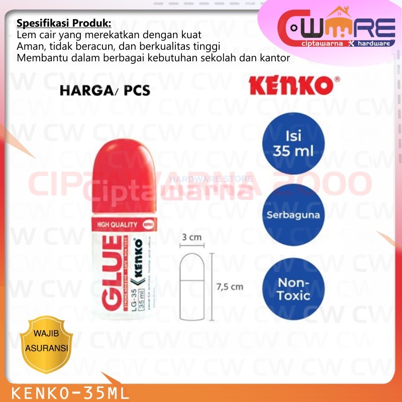 

KENKO Lem Kertas Glue 35ml Lem Cair Kuat Cw1
