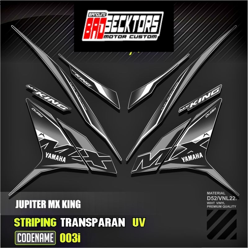 Decal Sticker Striping Variasi Transparan Uv Mx King 150 Yamaha Jupiter Mx King 150 Y15ZR Y16ZR SNIP