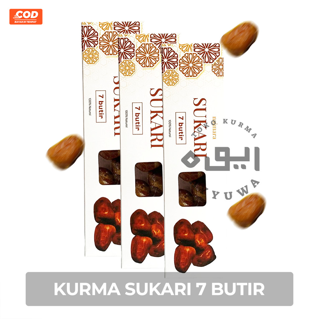 

KURMA SUKARI PREMIUM KEMASAN 7 BUTIR OLEH OLEH HAJI DAN UMROH