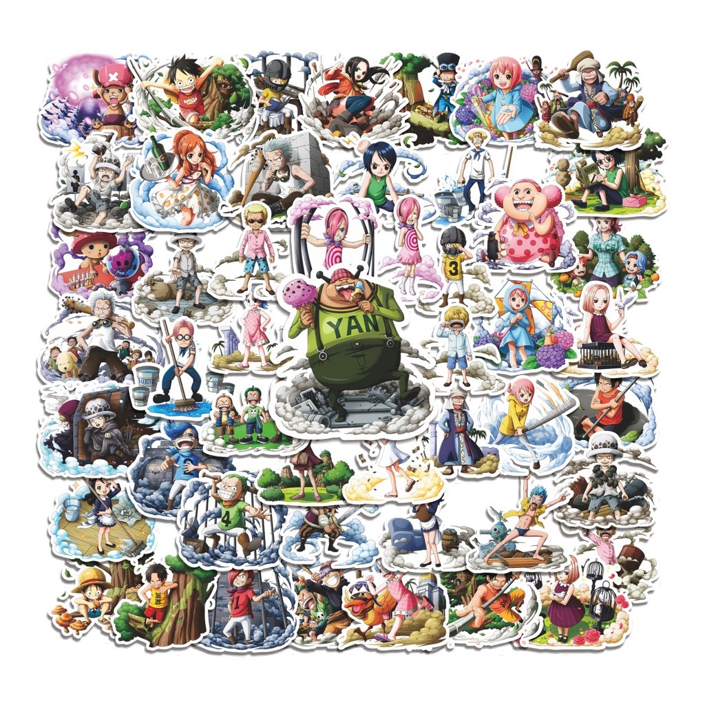 

COD 50 Pcs Stiker Kid Onepiece Life Lucu Anti Air Untuk Dekorasi Notebook Sepeda Skateboard Handphone DIY