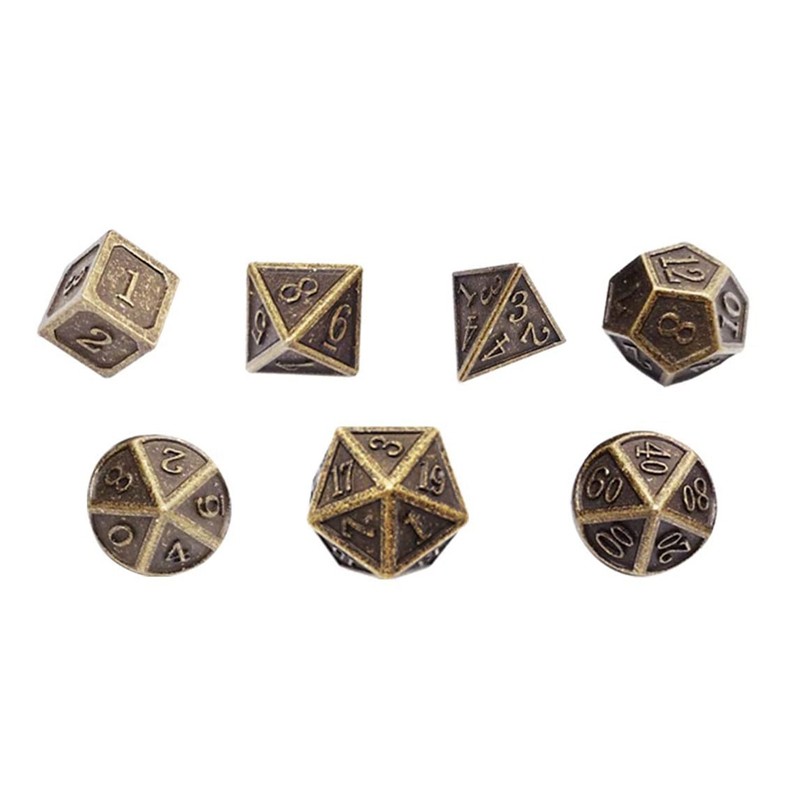 DND Dice Set Metal Dice Set Metal Polyhedral Dice Set Dragon Metal Dice For Games Role Playing Table