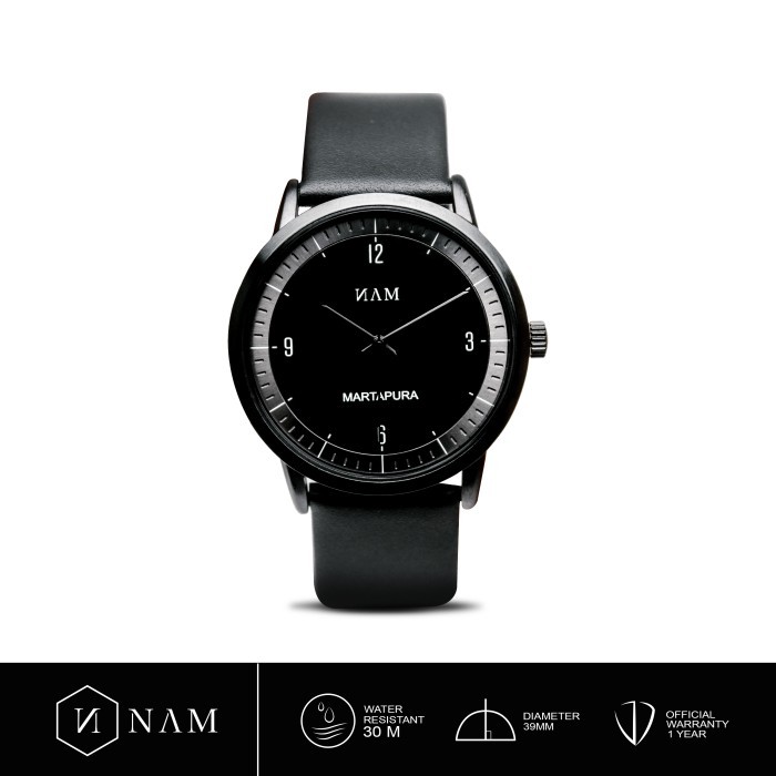 ✔E.SYO✔ - TERBARU NAM Martapura MP001 Jam Tangan Pria Hitam Stainless Steel Back