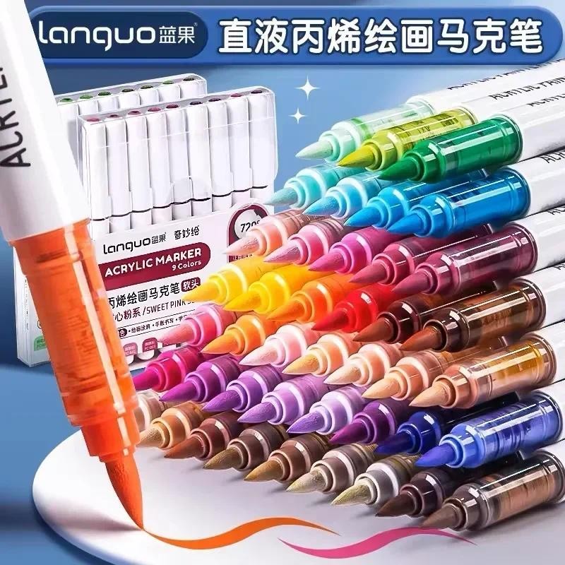 

126/9 Color Direct Liquid Acrylic Paint Art Marker Pen DIY Painting Drawing for Christmas Stone Mug Glass Fabric Art Supplies