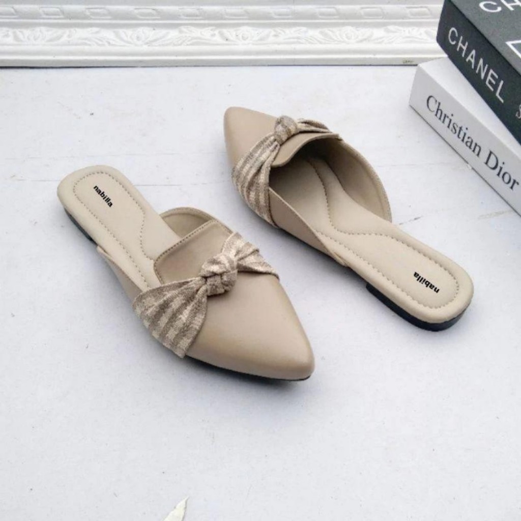 Flatshoes Wanita Sepatu Wanita Balet Slip On Bustong Sandal Slip On