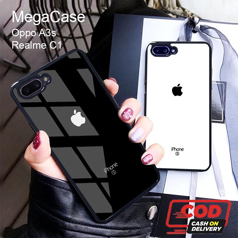 megacase - motif LOGO APEL APPLE case realme c1 5A 50i 8I GT MASTER REALME 3 PRO REALME 5 PRO REALME