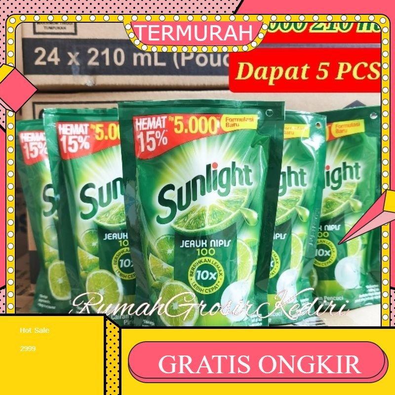 

Sunlight Cuci Piring 5000/210 ml PAKET 5 PCS Sabun Cuci Piring