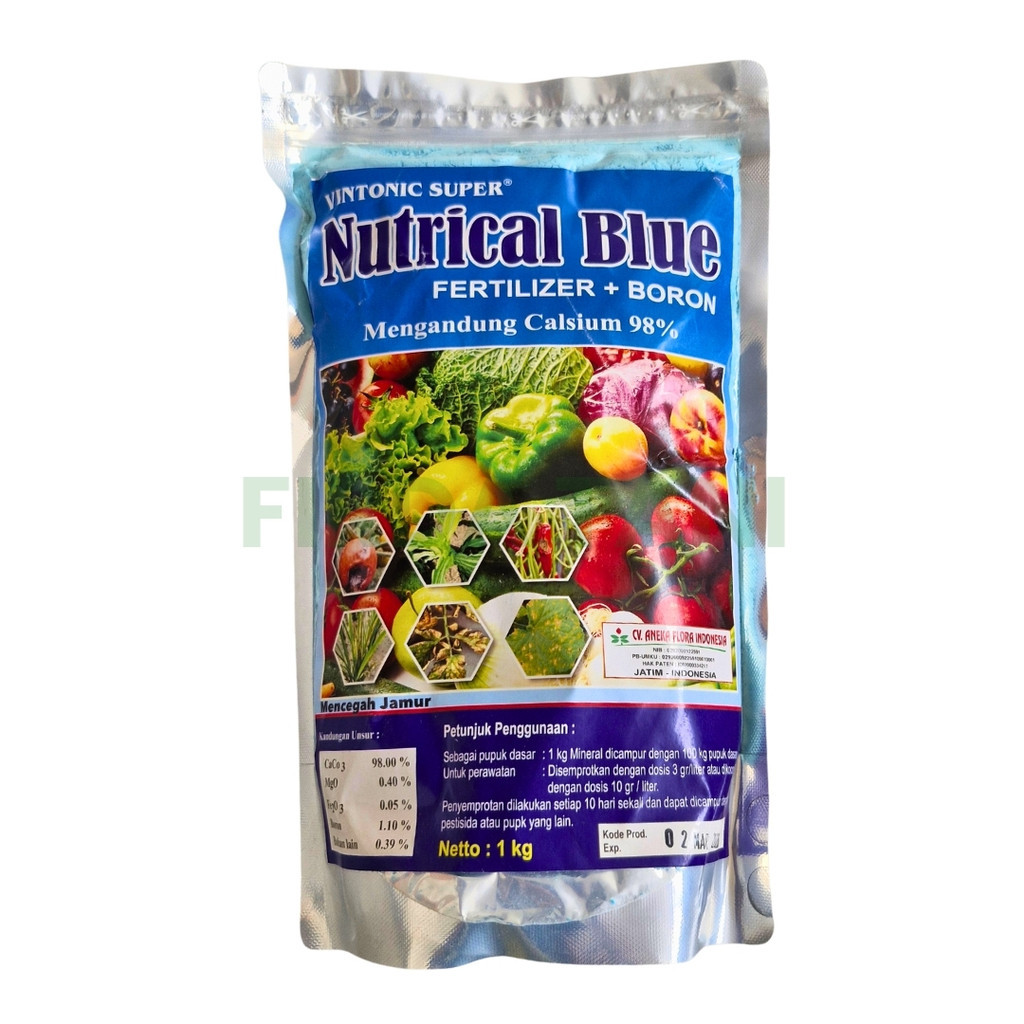 Nutrical Blue / Calsium Blue Feltilizer plus Boron Kemasan 1kg Serbuk Biru Pupuk Tanaman Tanah