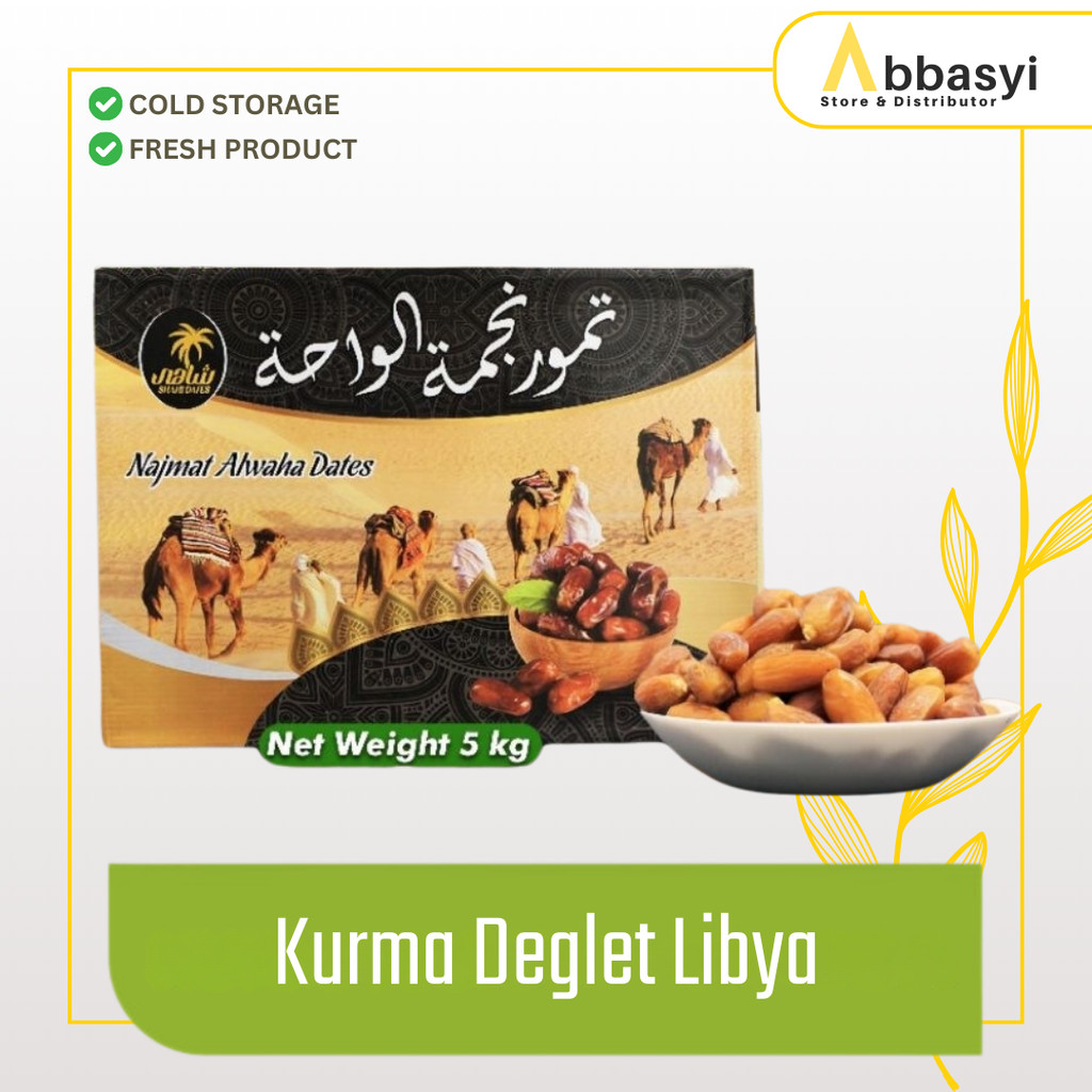 

Kurma Deglet Non Tangkai Libya PREMIUM Najwat Alwaha 1KG dan 500GR