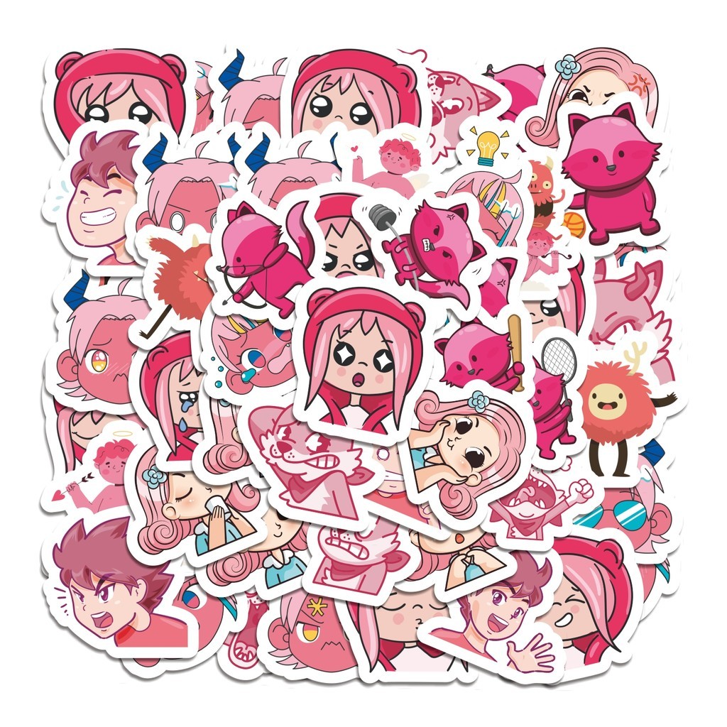 

COD 50 Pcs Stiker Pink Kartun Lucu Anime Lucu Anti Air Untuk Dekorasi Notebook Sepeda Skateboard Handphone