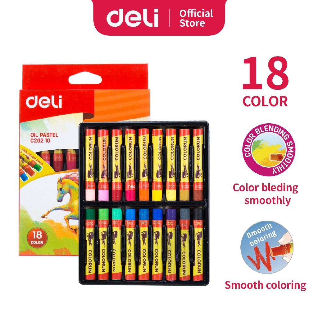 

BOBOMART X Deli Oil Pastel Crayon 12/18/24 Warna kualitas tinggi untuk campuran warna sempurna EC20210