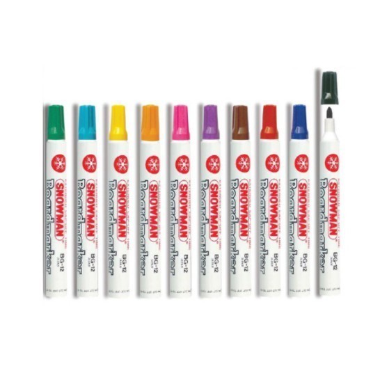 

Spidol White Board Marker Snowman (10 warna) / BOARD MARKER BG 12 / NON permanen