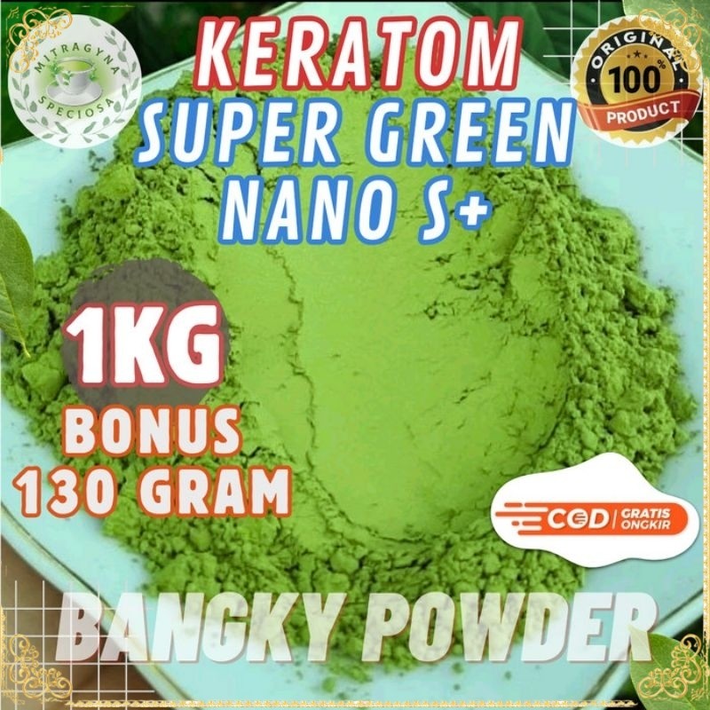 

SERBUK PURLI, MINUMAN BUBUK DAUN PURLIK NANO S+ KRATON HIJAU 1KG BONUS 130GR ASLI BORNEO KALIMANTAN LUCKY POWDER 0r1