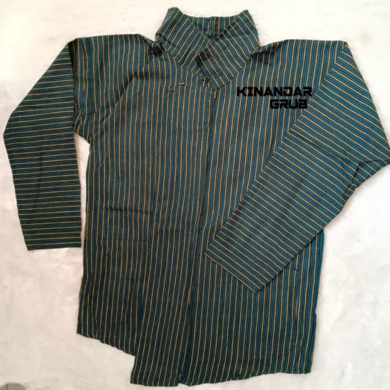 BAJU LURIK HIJAU PRIA / SETELAN BAJU LURIK JA / SURJAN LURIK HIJAU Lurik