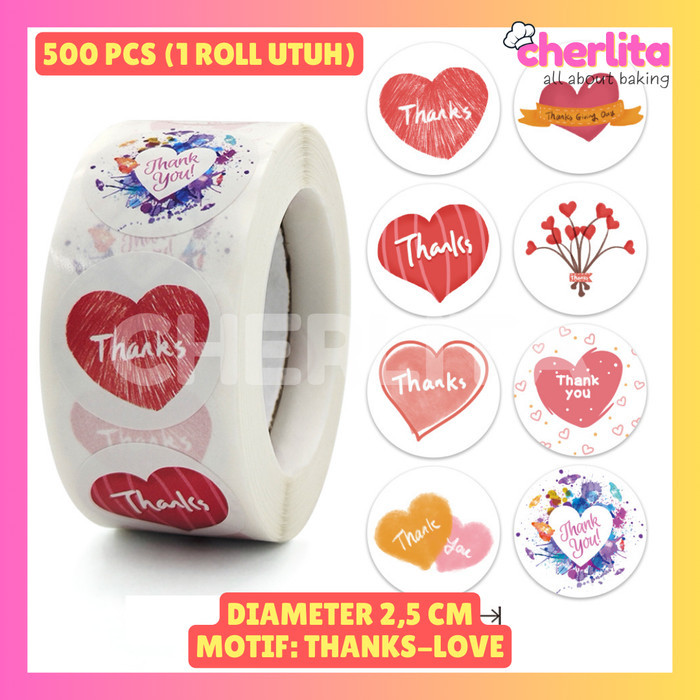 

READY Valentine Love Sticker Thank You Thanks for Order Label Makanan Packing