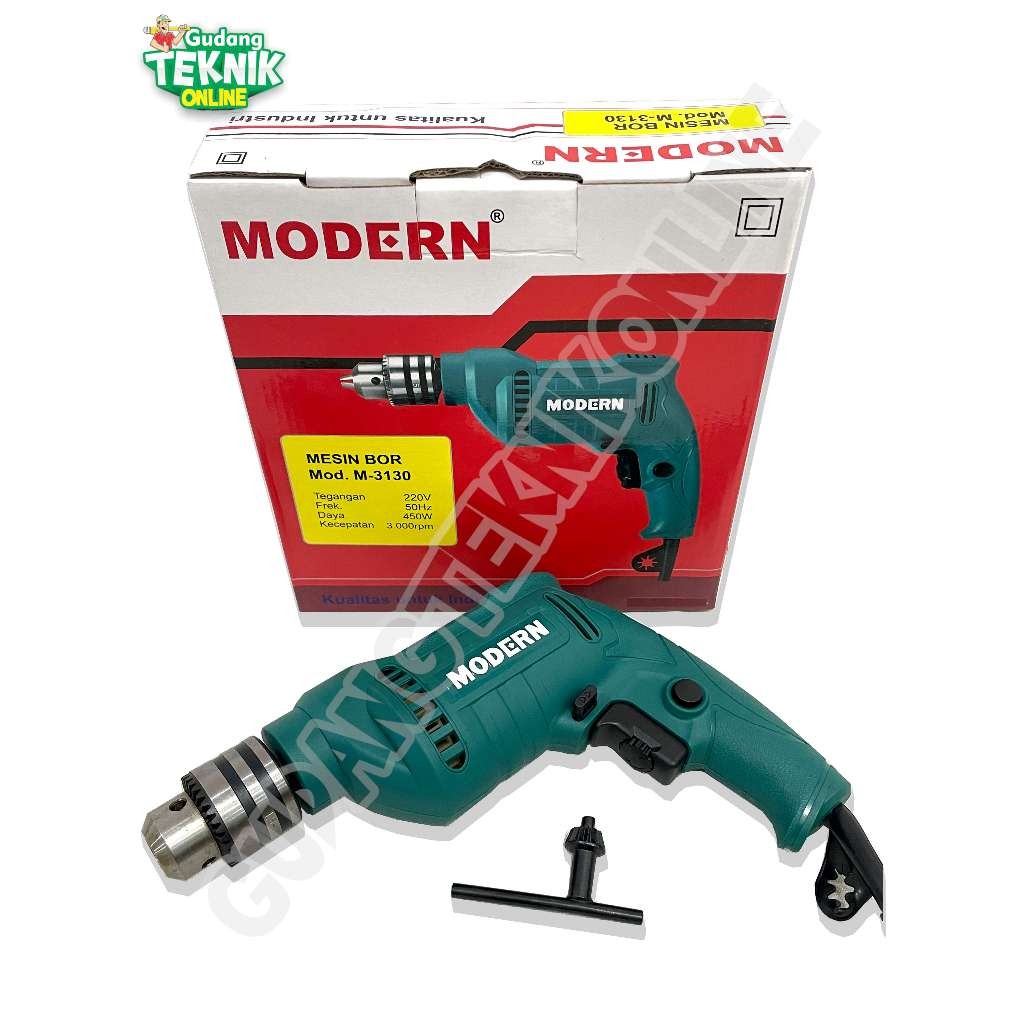 NEW Mesin Bor Tangan 13mm MODERN M3130 M2130B / Electric Drill Bor Listrik Kayu Besi 13 mm M 3130 - 