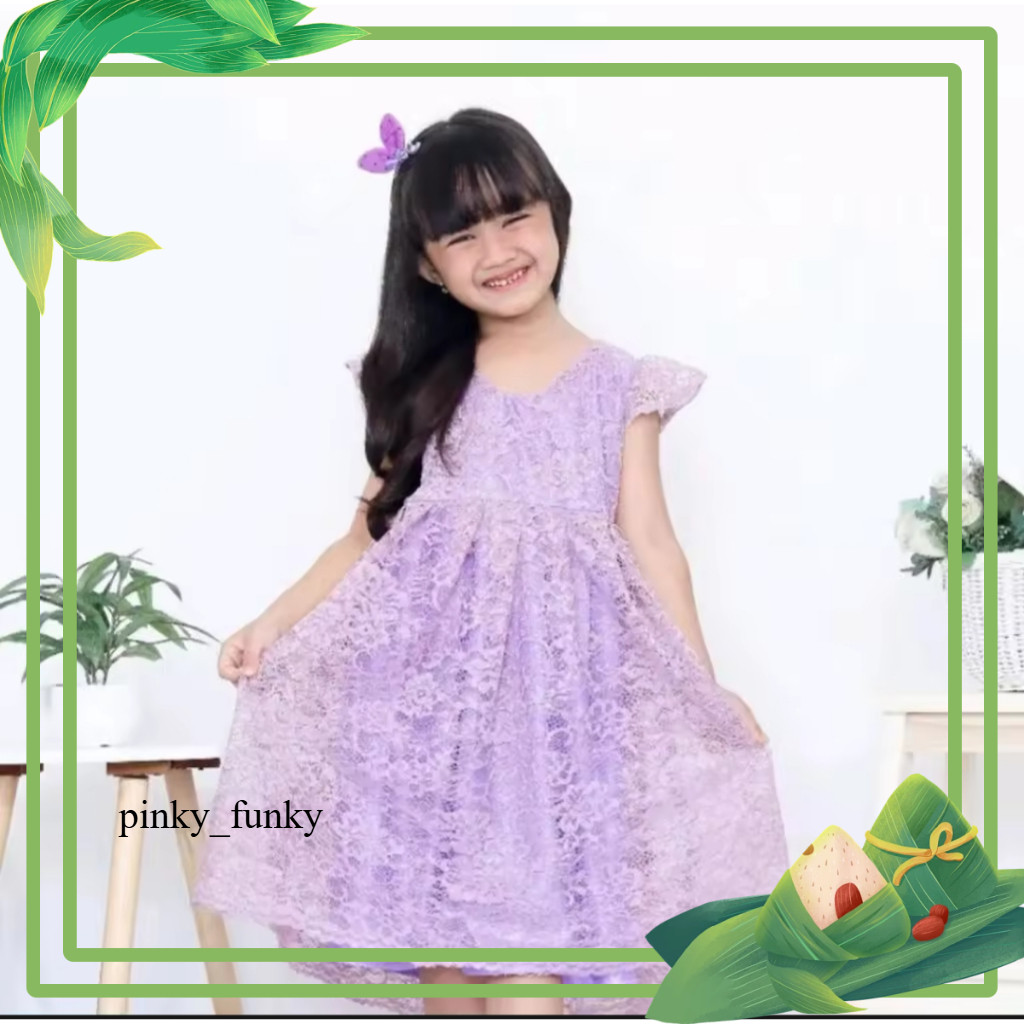 PINKY_FUNKY Dress brokat anak perempuan terbaru kekinian / gamis brokat anak perempuan / dress broka