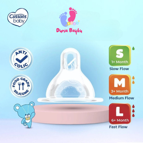 Cussons Baby Nipple Silicone Wide Neck Dot Botol Bayi Cussons