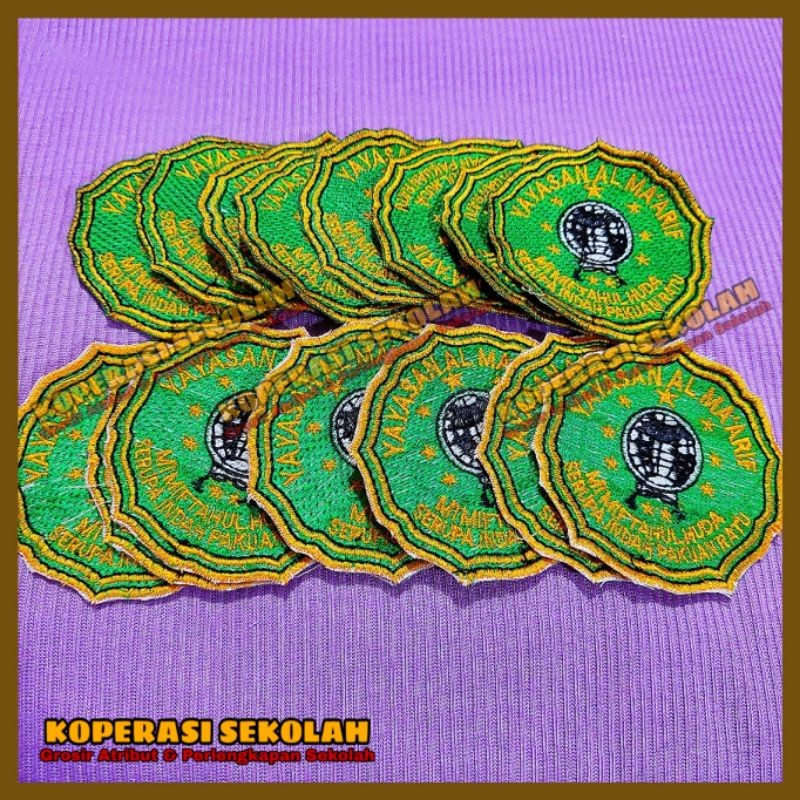 Bordir Bordir Emblem Logo Sekolah / Badge Logo Sekolah Bordir / Bet Logo Sekolah / Patch Logo Sekola