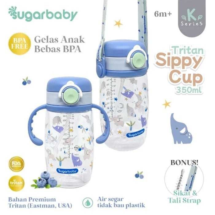 SUGAR BABY - TSCK350 TRITAN SIPPY CUP K SERIES 350 ML - BLUE
