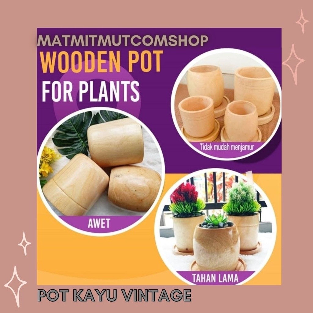 Pot Bunga Kayu Hiasan Ruang Tamu Pot Bunga Bahan Kayu Asli Free Tatakan