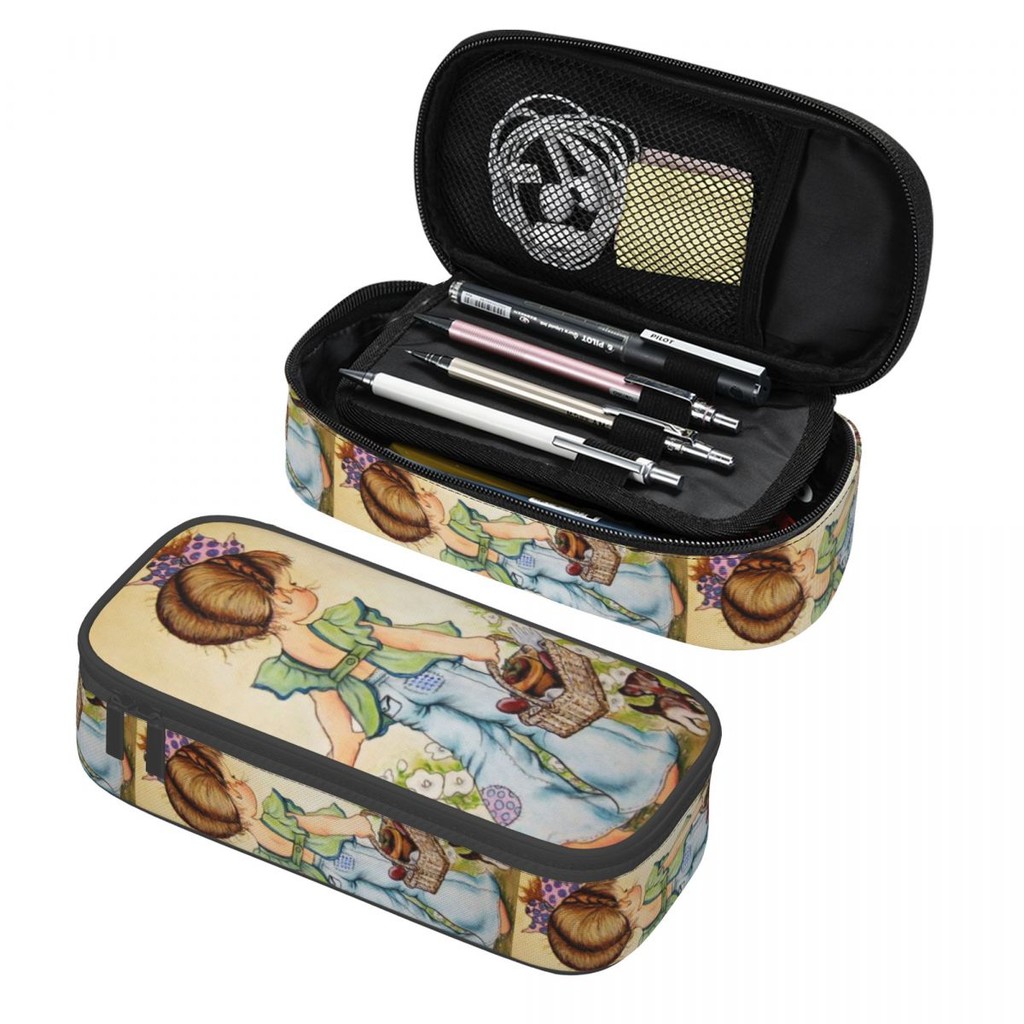 

Custom Sarah Kay Cartoon Cute Pencil Case Girl Boy Large Storage Flower Girl Pencil Bag Pouch Students Stationery