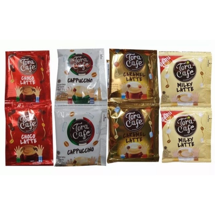 

TORABIKA TORACAFE MILKYLATTE CHOCO LATTE CAPPUCINO CARAMEL LATTE TORA CAFE RENCENG ISI 10 SACHET