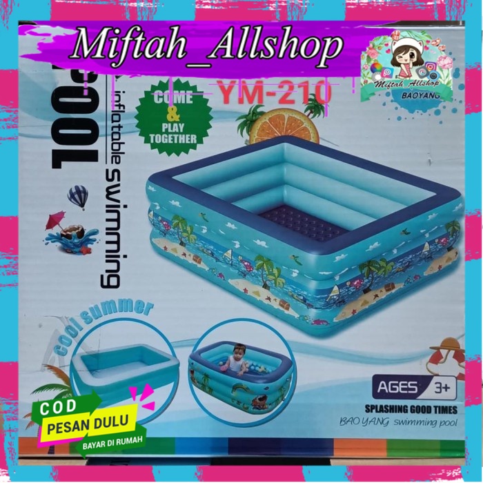 KOLAM RENANG ANAK/KOLAM MANDI BAYI POOL KOTAK 3 SUSUN - YM-210