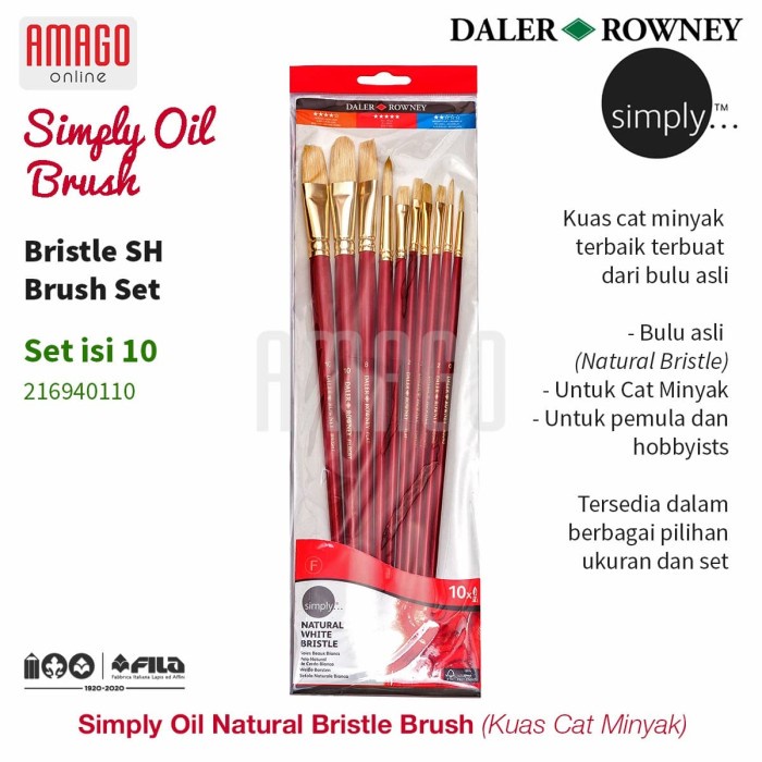 

DALER-ROWNEY - SIMPLY OIL BRISTLE LH BRUSH SET 10 PCS - 216940110