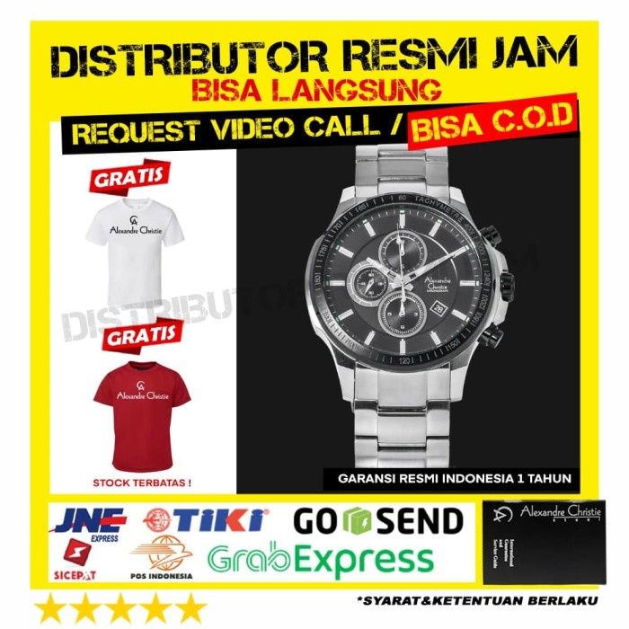 JAM ALEXANDRE CHRISTIE ac6352 ac 6352 ac6352BF GARANSI RESMI 12BULAN