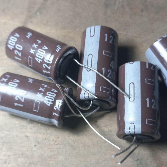 kapasitor nippon chemicon 120uf 400v elko elco capasitor 120 uf 400 v