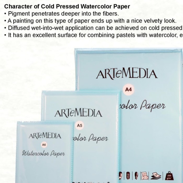 

[Best Seller] artemedia watercolor paper A5 200gsm 12sht