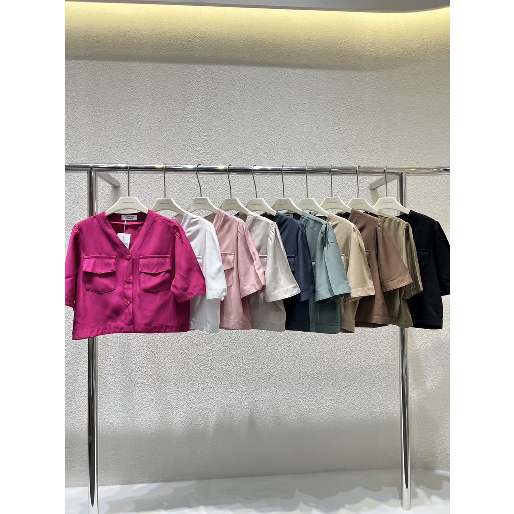 VNECK CROP 2276 TOP MERK WANWAN IMPORT BANGKOK
