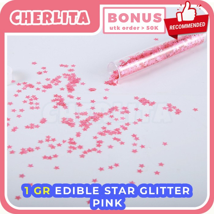 

Termurah [ Best Seller ] Edible Star Glitter Hiasan Cake Taburan Bintang Gold Silver Pink - Pink