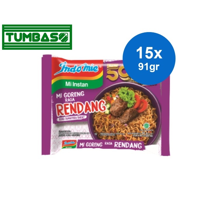 

Tumbaso Indomie Mi Instan Goreng Rendang 15 x 91 gr