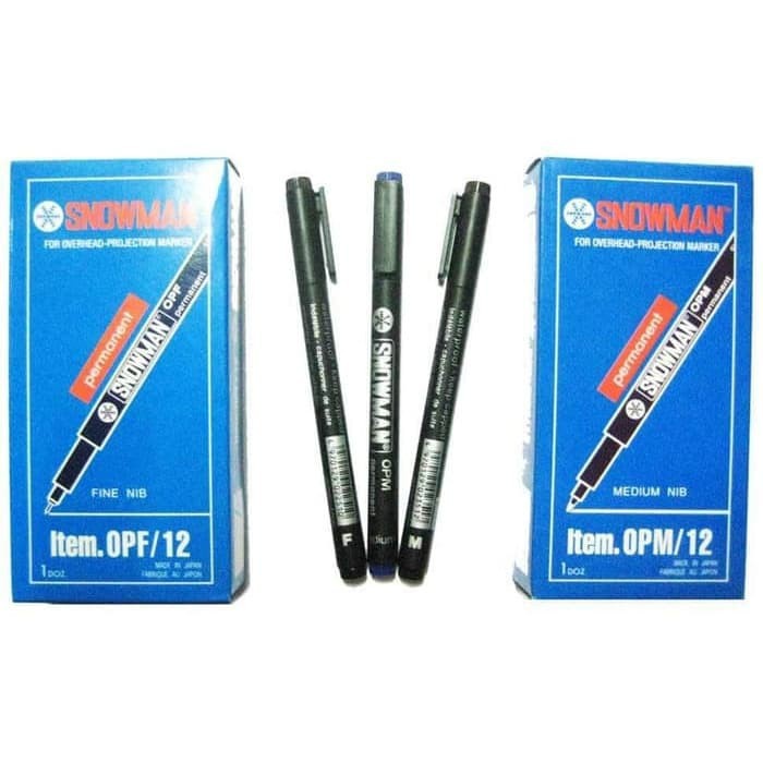 

Spidol Pen Permanent OHP SNOWMAN OPM/OPF Hitam