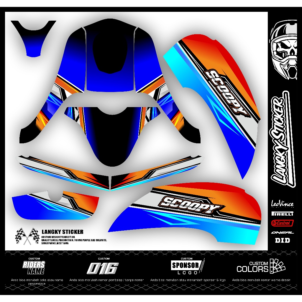 Decal Scoopy Fi Full Body Racing Style Simple