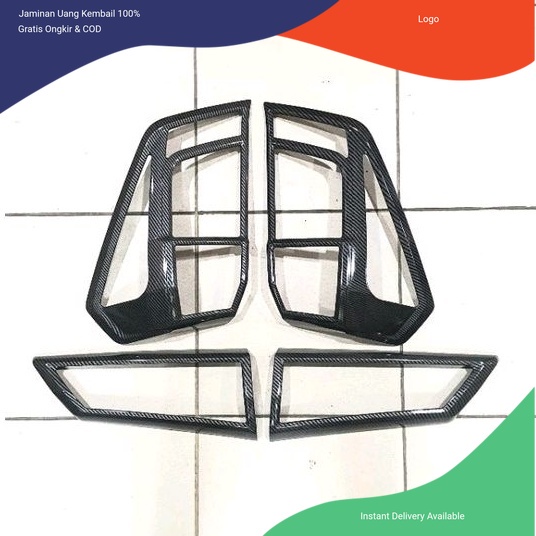 Garnish lampu carbon lampu belakang Calya Sigra. Variasi mobil