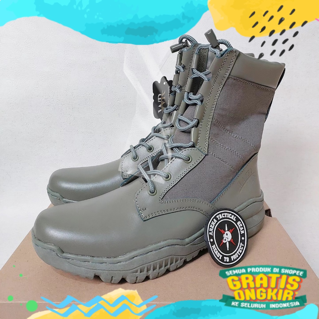 Sepatu PDL Tactical Hijau WR2810 / Sepatu Hijau Model Jatah Brimob/ Karet