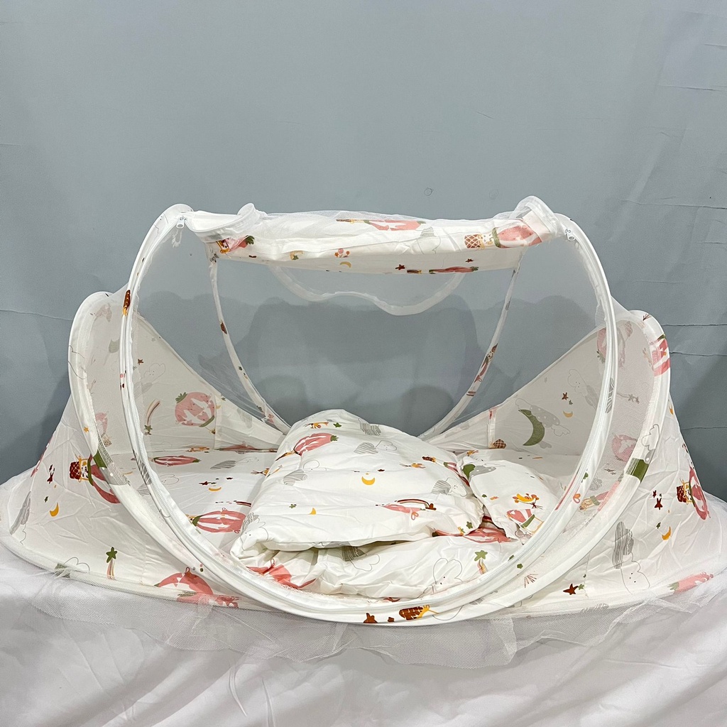Kelambu Bayi Series 3In1 Dengan Musik Kasur & Bantal Kasur Lipat Kelambu Bayi Kasur Kelambu Set Lipat Kelambu Tempat Tidur Bayi Beserta Kelambu, Shenar