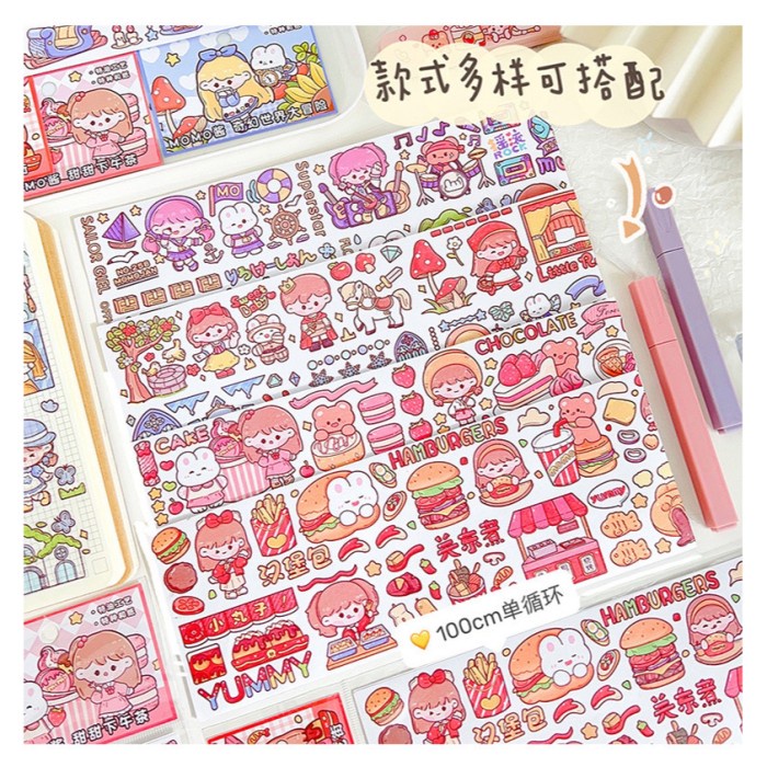 

Sticker Momo Girl 100 cm Decorative Stiker DIY Anak Journal Motif Lucu