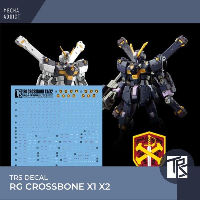 Water Slide Decal RG GUNDAM CROSSBONE X1 X2 by TRS Transamsphere