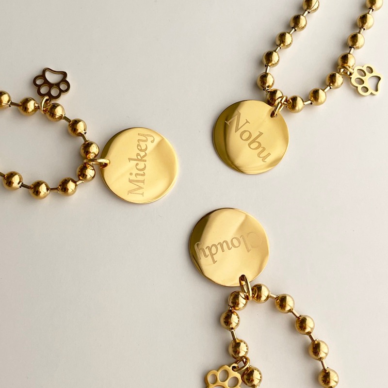 [momen.paws] PAW NECKLACE_GOLD – Kalung anabul motif paw, simple dan elegan untuk identitas