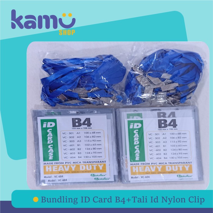 

[KSG-97] Bundling ID Card B4+Tali ID Card Nylon Clip-NYL [2 Pasang] - Biru