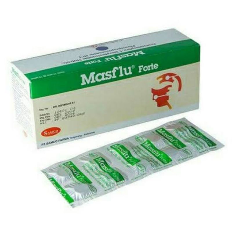 Masflu Forte / 100 kaplet -- Obat Batuk Pilek Panas pereda Flu Demam dan Sakit Kepala tablet spt Flu