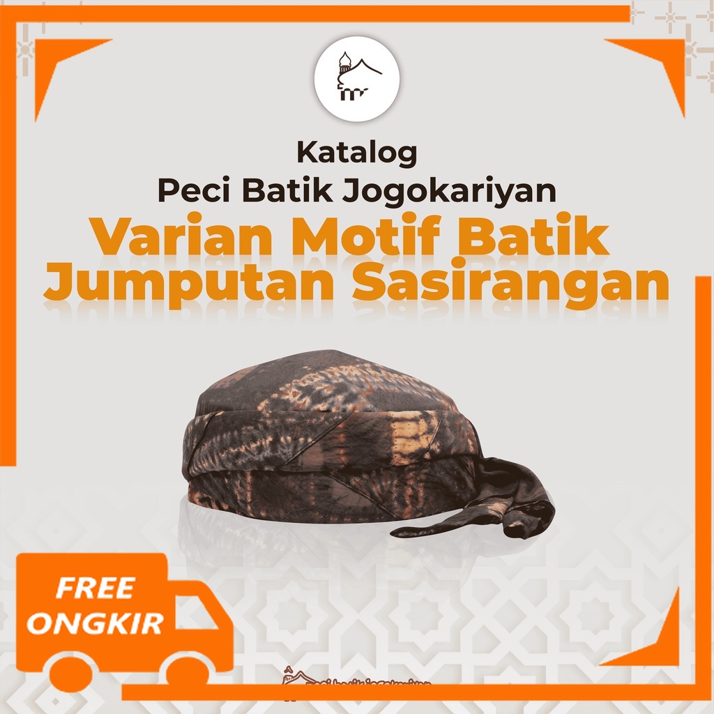 Peci Batik Jogokariyan Jogokaryan - Motif Batik Jumputan Sasirangan - kopeah Udeng Songkok