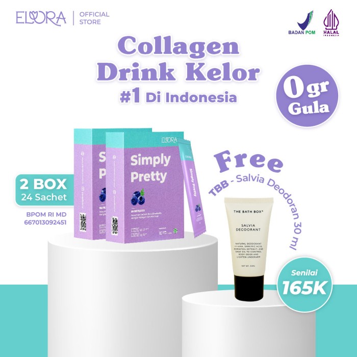 

Elora Collagen Beauty Drink -Minuman Kolagen isi 2 Box+Salvia Deodoran