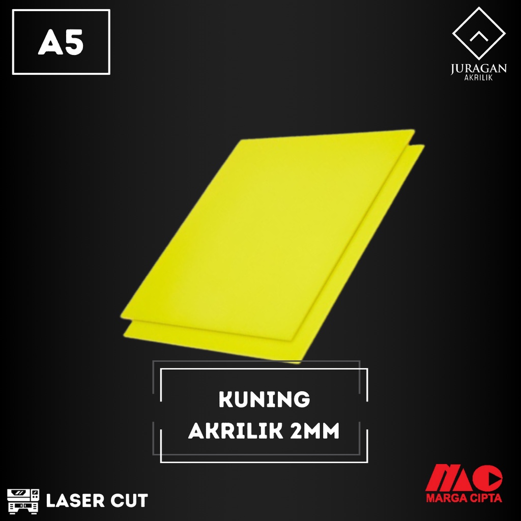 Akrilik Kuning A5 2mm