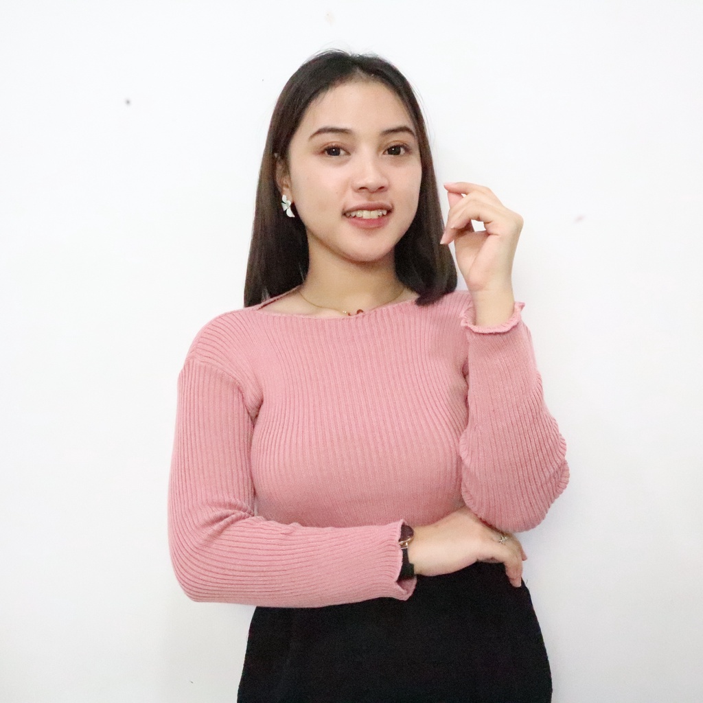 Atasan Kriwil Inner Kriwil Rajut  wanita / Baju Dalaman Kriwil Knit lengan panjang / Rajut Manset Wa