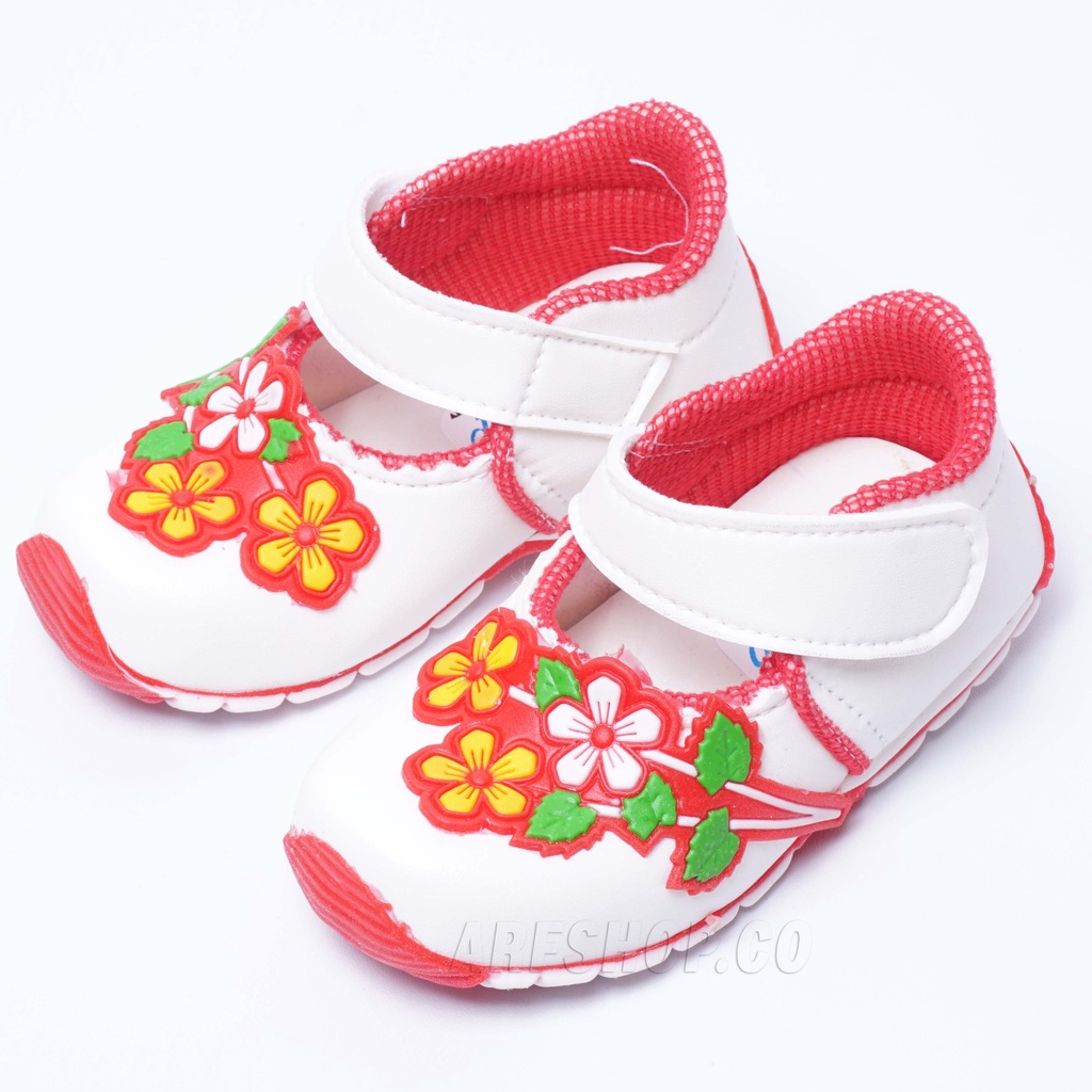 Sepatu ANAK BUNYI Bayi Perempuan BUNGA TANGKAI Usia 1-3 tahunSepatu Balita Murah[BUNYI CIT-CIT]
